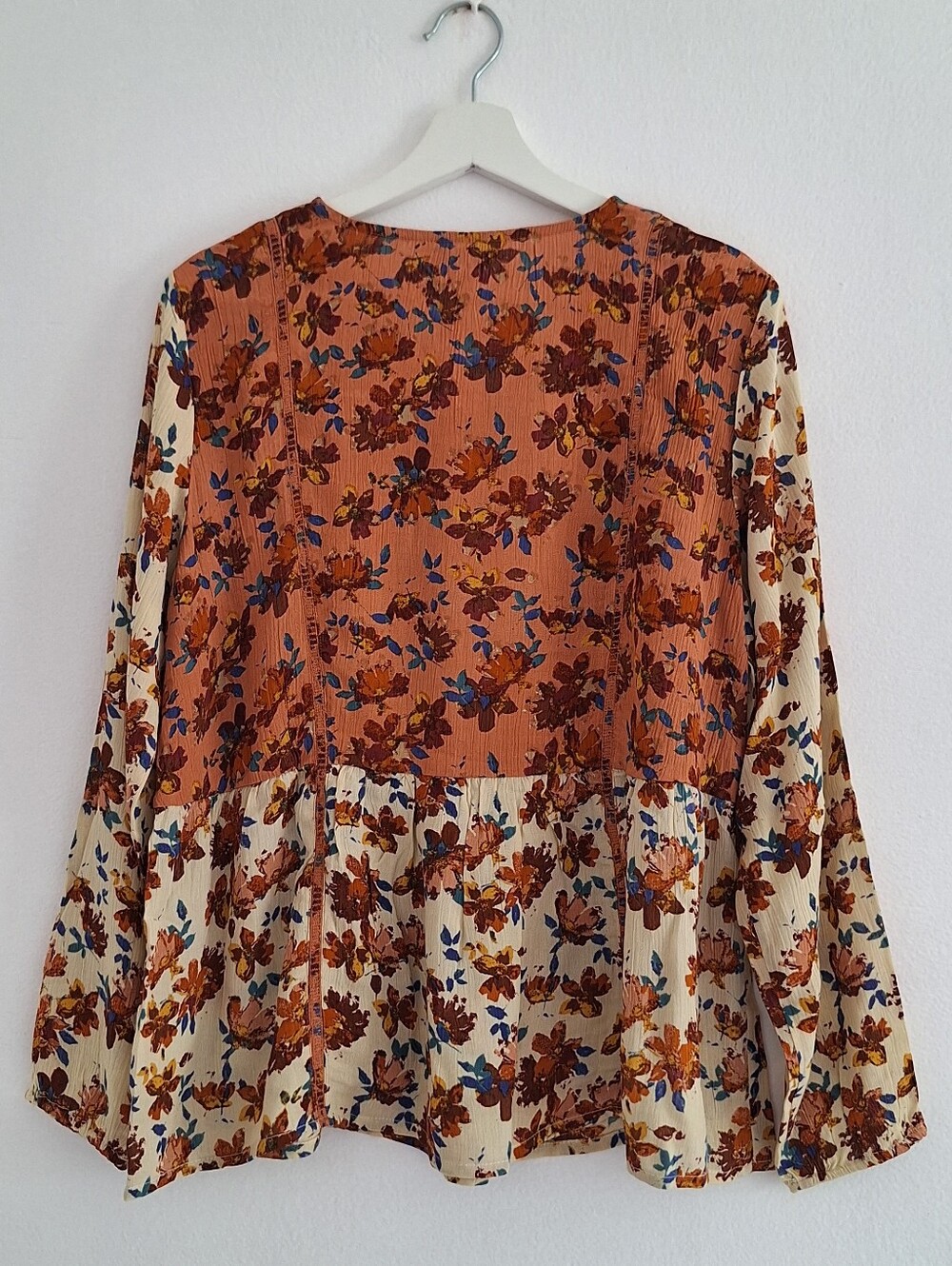 NWOT Coldwater Creek Rust Floral Peasant Blouse - Picture 2 of 7